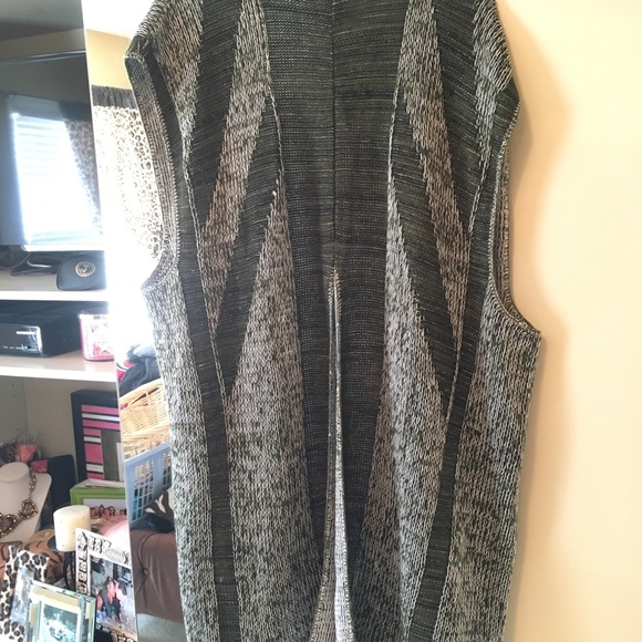 Ashley Stewart knit duster with fringe - Picture 3 of 7